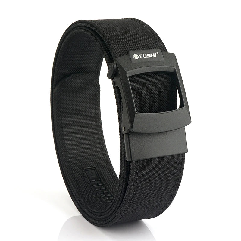HSSEE 4.3cm Military Tactical Belt for Men Metal Automatic Buckle Thick Nylon Outdoor Hunting IPSC Gun Belt Casual Girdle Male