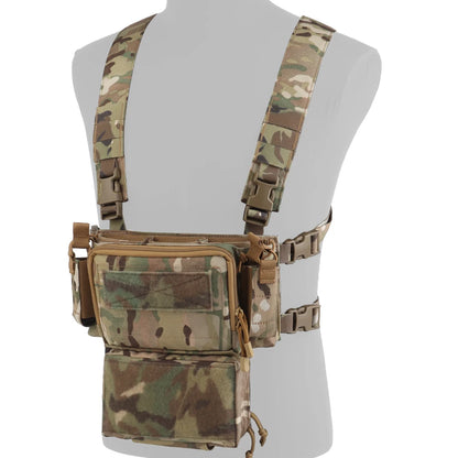 Tactical Vest Set D3CRM Chest Rig with Drop Pouch 5.56 Triple Mag Pack Multifunctional Detachabl Adjustable Hunting Airsoft Gear
