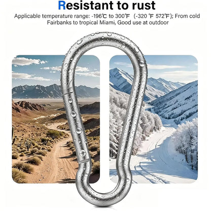 10PCS Heavy Duty Carabiner Clips 200LBS Galvanized Iron Spring Snap Hooks Metal Clips for Rope Chain Keys Rings Ideal for Campin