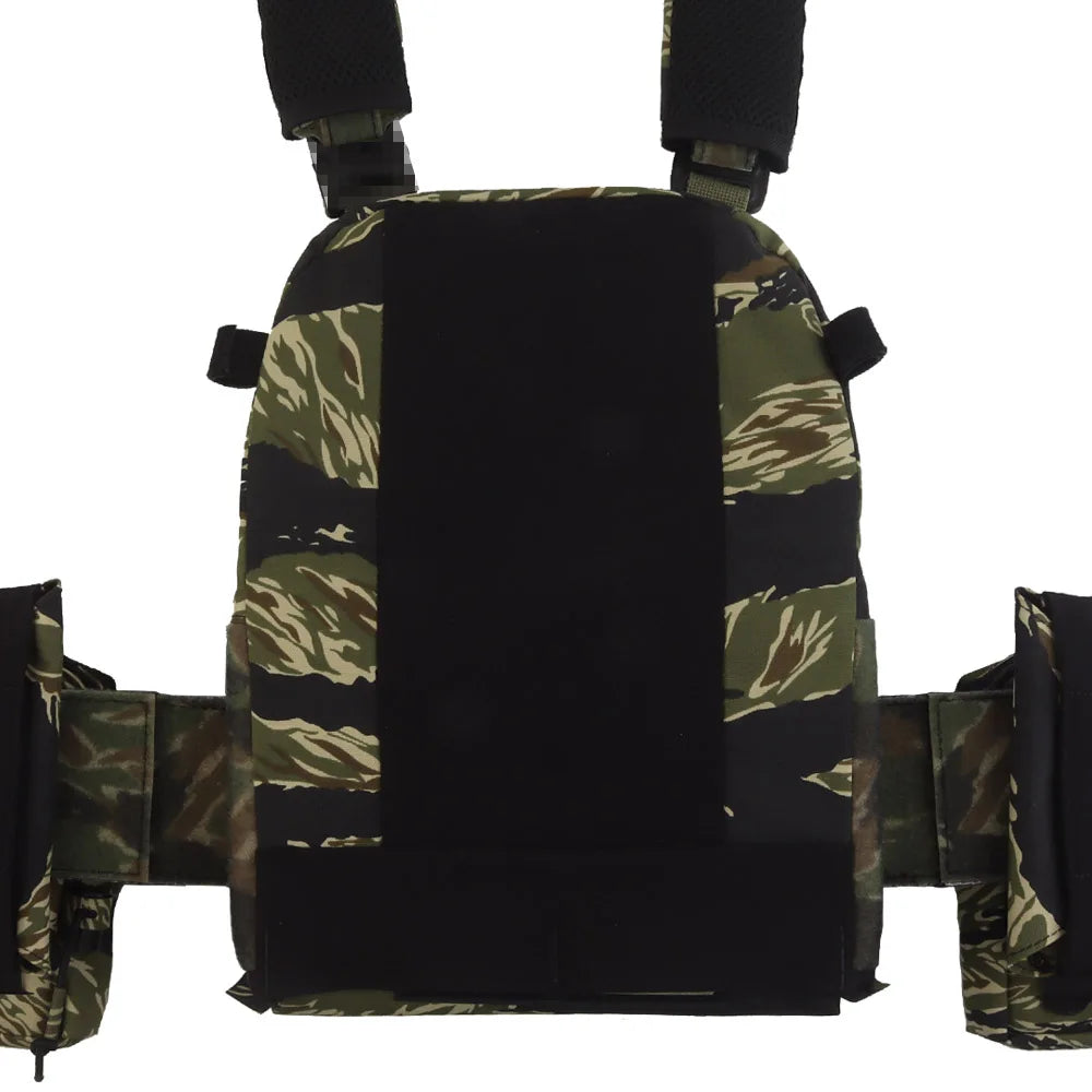 Ferro Style V5 FCPC Plate Carrier Tiger Stripes/Woodland Camouflage Set With IFAK Roll 1 Trauma Pouch,Side Bag,Triple Mag Pouch