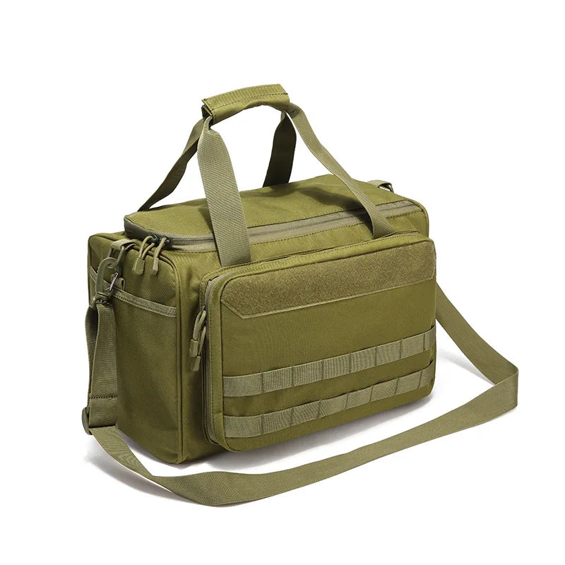 Tactical Gun Range Storage Bag Molle System Outdoor Hunting Accessory Nylon Tactical Case Bags Tool Shoulder Pack Black