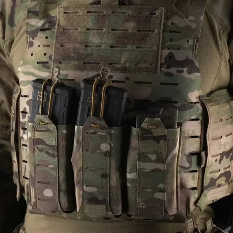 5.56/7.62mm Lightweight Triple Elastic Mag Pouch Molle Accessories Waist Bag Holster Hunting clothing accessories