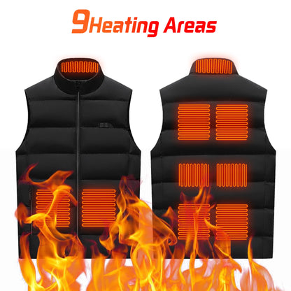 Electric Heated Vest 21 Heating Areas Full Body Warm USB Power Bank 3 Levels Windproof  Winter Motorcycle Skiing Coat Men Women
