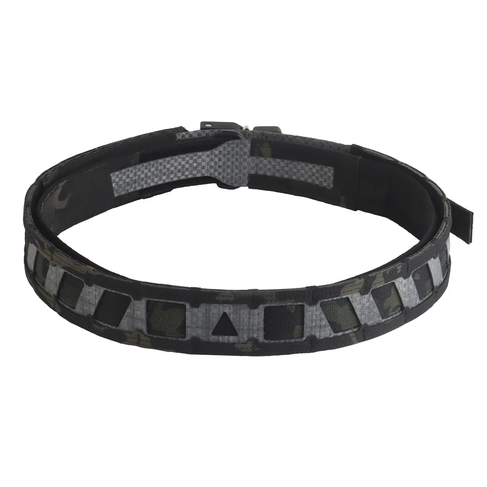 Tactical Battle Belt Modular Webbing Inner Outer Double Layer Waist Belt Magnetic Clasp Outdoor Hunting Training Gear