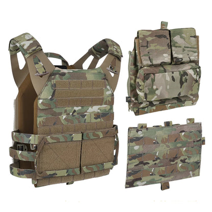 KRYDEX 500D Tactical Vest with Zip-on Backpack Bag MOLLE JPC 2 Plate Carrier for Men Hunting Combat Airsoft Paintball