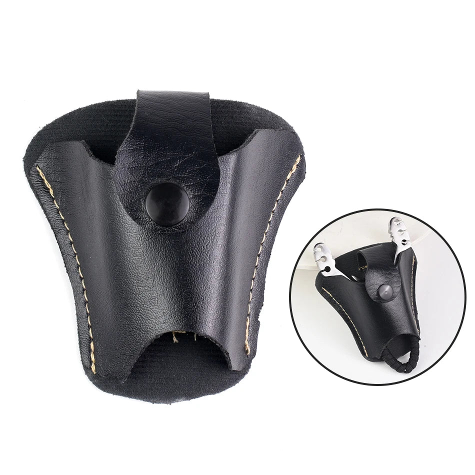 1 outdoor slingshot bag - durable PVC leather textured waist bag, suitable for hunting and fishing, slingshot accessories