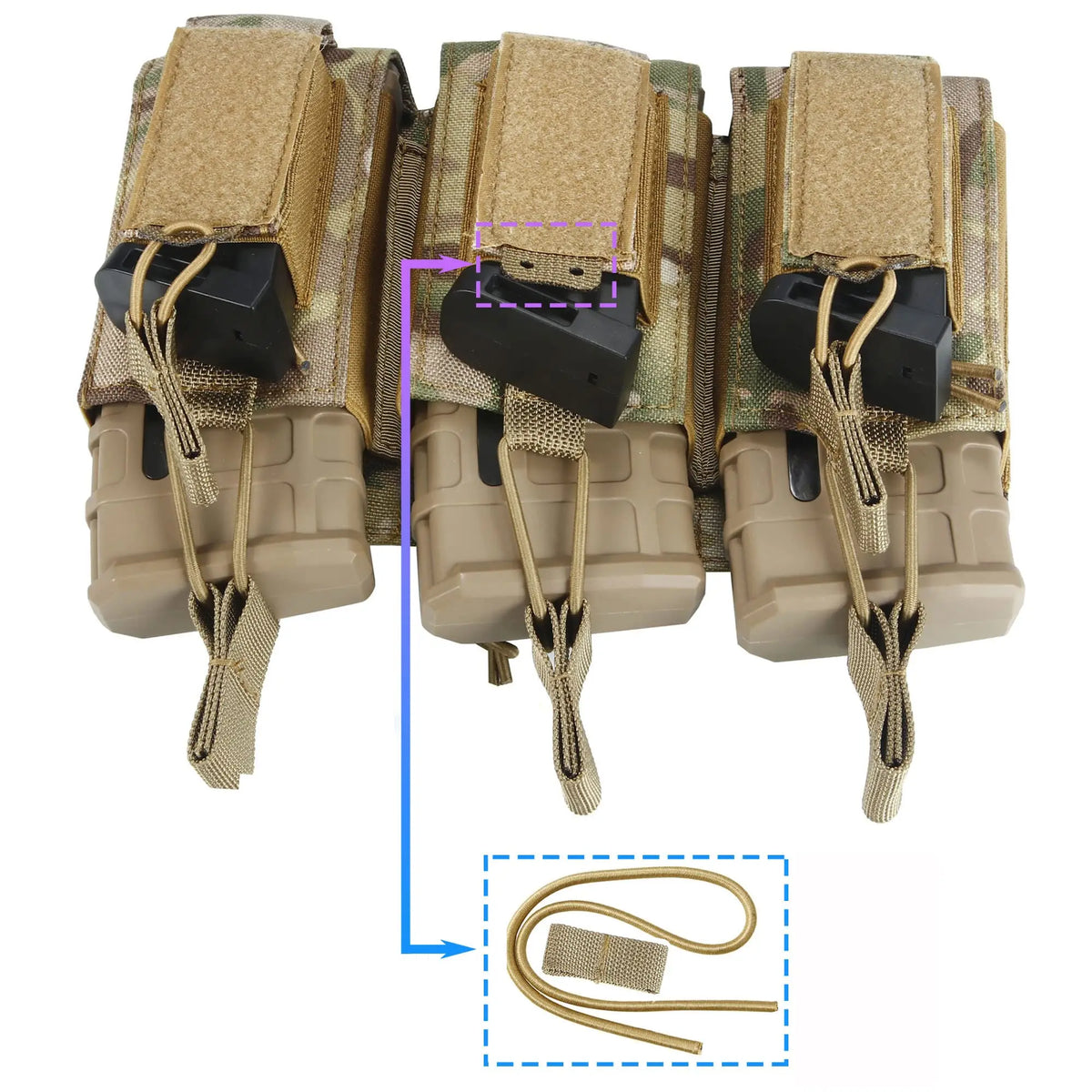 Triple Mag Pouch Open-Top Mag Pouches Magazine Pouches for M4 M16 AK Molle Backpack Hunting Gear