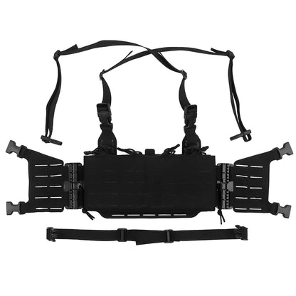 Tactical Chest Rig Molle Militar Hunting Quick Release Vest with Quadruple 5.56/7.62 Mag Pouch Airsoft Shooting Gear