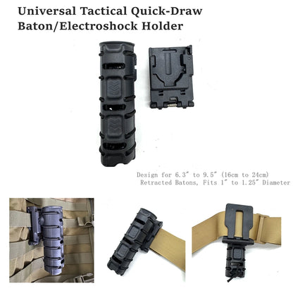 Tactical Baton Pouch Holster 360 Rotatable Molle Belt Clip Universal Quick-Draw Baton Electroshock Holder