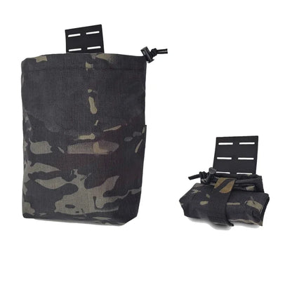 Tactical Foldable Bag Airsoft EDC Molle Foldable Bag Gear Hunting Recycling Storage Carrier Waist Pouch Multicam 500D