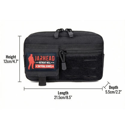 Tactical MOLLE EDC Pouch 600D Utility Nylon Water Resistant Admin Bag Organizer for Outdoor Hiking Camping Hunting Sports