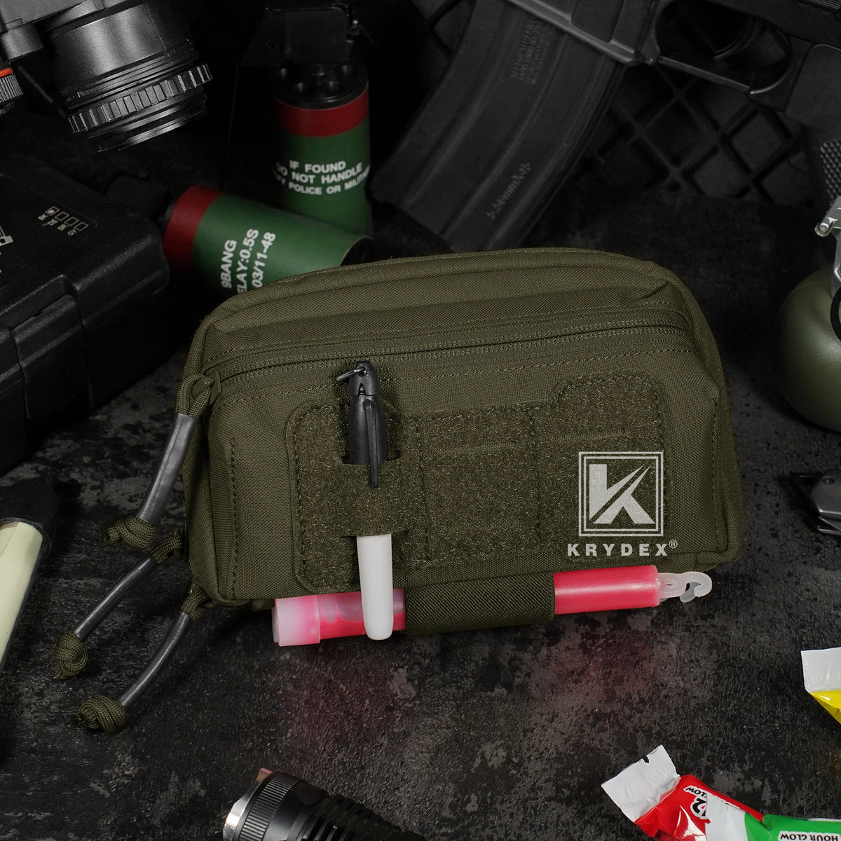 KRYDEX Tactical Admin Front Pocket Pouch Chest Bag MOLLE Utility Tool Pouch for Vest and Chest Rig Camping Outdoor Accessories
