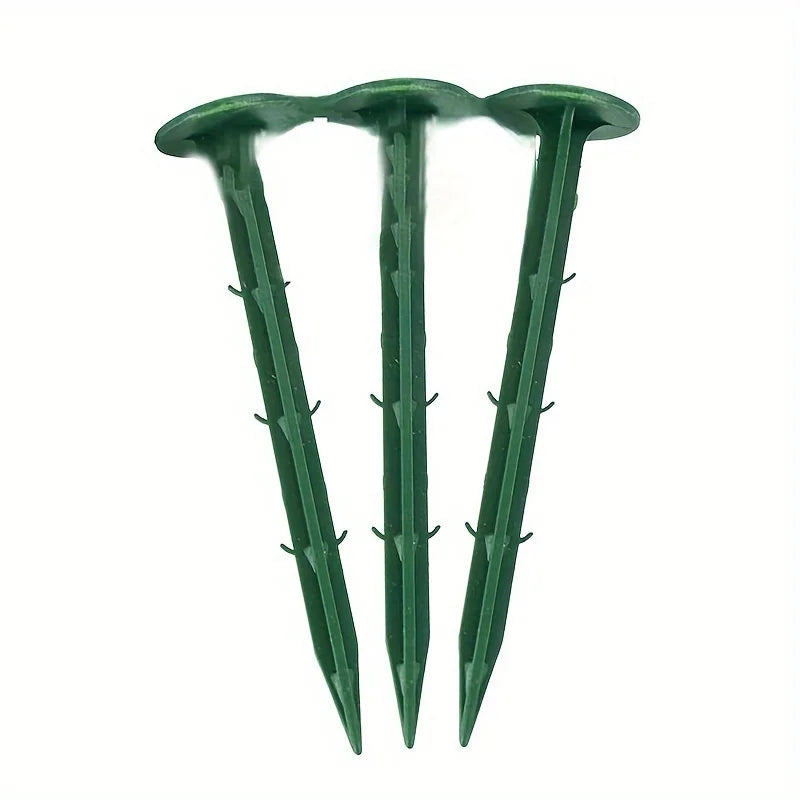 green,100pcs Turf Nails Lawn Mulch Fixing Nails, Plastic Gardening Nails, Anti-Grass Cloth Nails