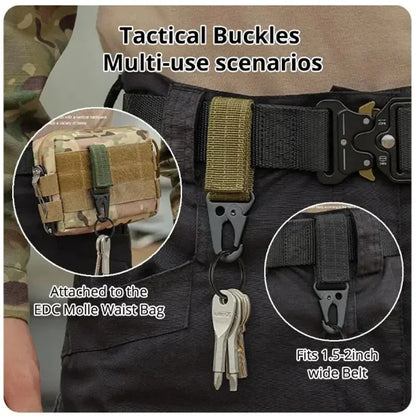 1/2/3pcs Outdoor Camping Carabiner Molle Tactical Backpack Key Hook Webbing Buckle System Belt Buckle Hanging Climbing Accessory