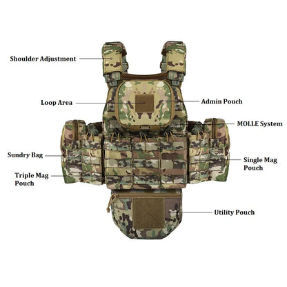 YAKEDA Tactical Vest Multifunctional Molle Breathable and Wear-resistant Outdoor Training Clothing