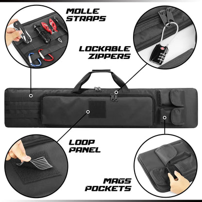 120cm Rifle Gun Case Soft Gun Bag Tactical Shotguns Storage Bag Rifle Carrier Pouch Hunting Gun Backpack for Shooting Range