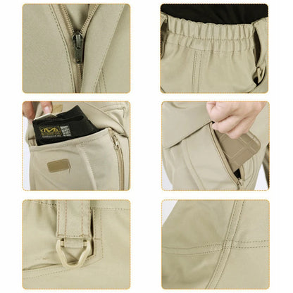 TRVLWEGO Men's Tactical Hiking Pants Spring Autumn Wear-Resistant 9 Pockets for Camping Fishing Hunting Climbing Trekking