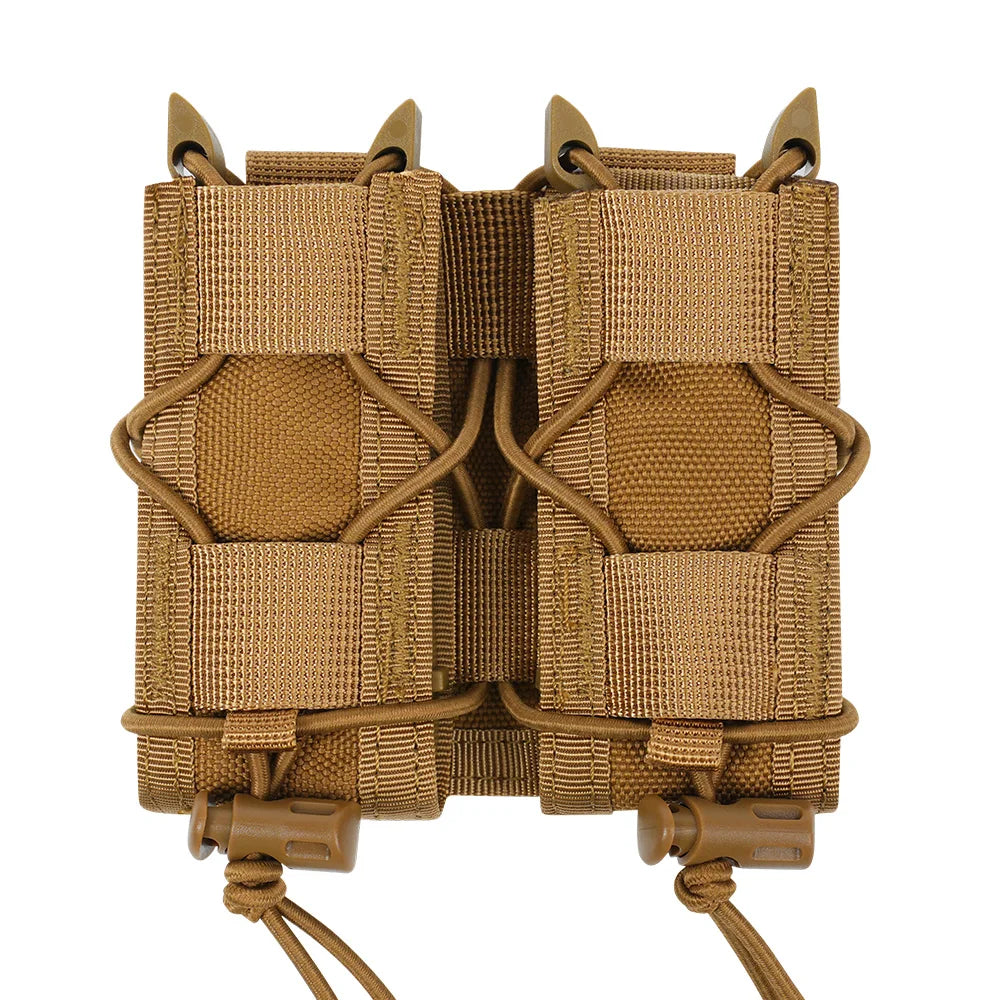 OPHIDIAN 9mm Pistol Double Row Magazine Pouch Molle Mag Holster Hunting Flashlight Holder EDC