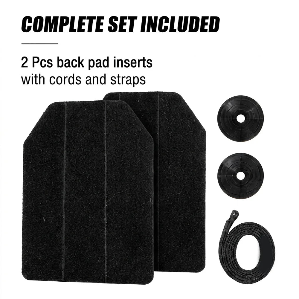 2PCS Tactical Vest Back Pad with Hook‑Loop Multi‑Function Modular Adapter Plate For Expansion Attachment Outdoor Hunting Gear