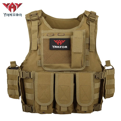 Yakeda Tactical Vest Multi-functional Wear-resistant Training Clothing Equipment Camouflage Clothing Camping Protective Vest