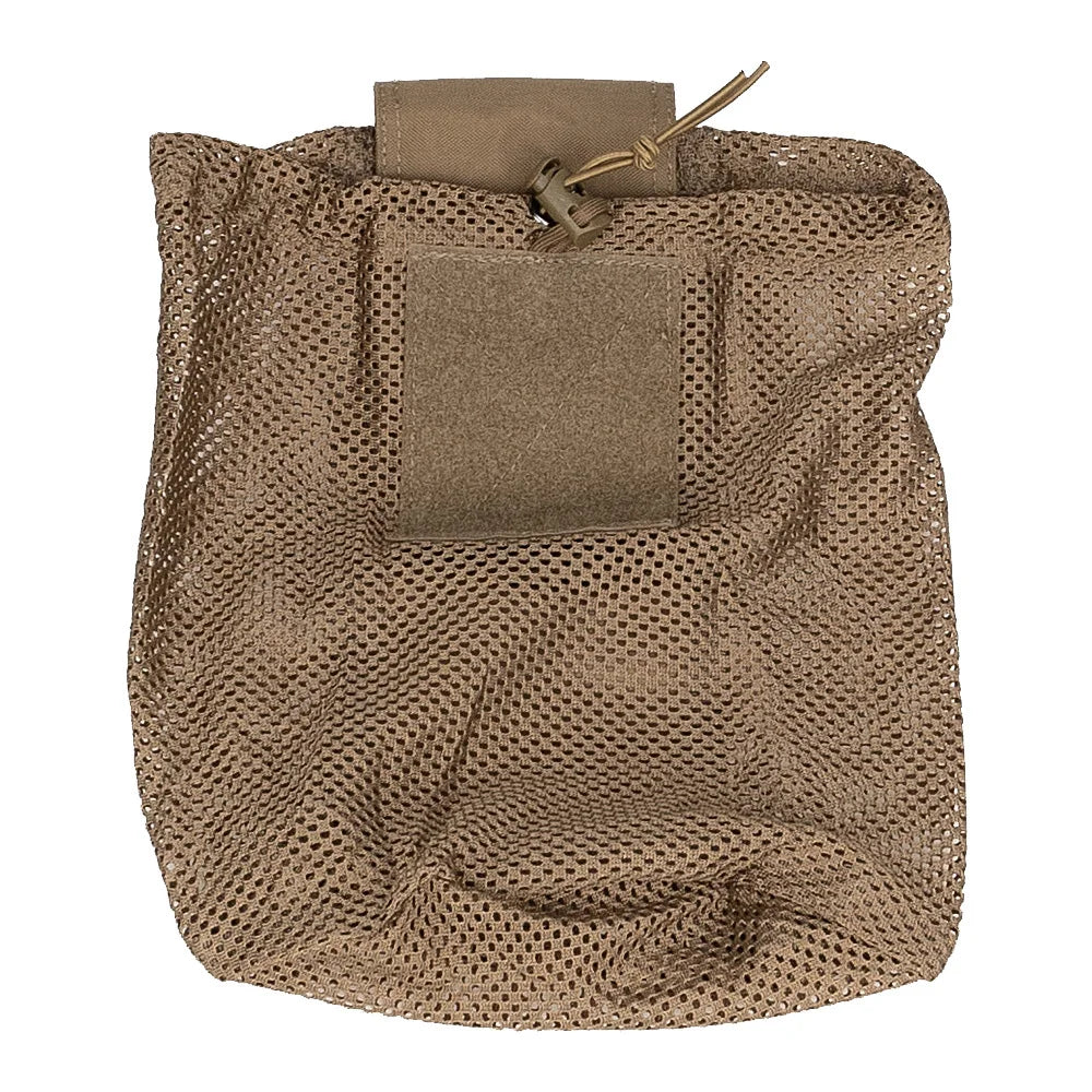 Tactical Roll-Up Mesh Dump Pouch Drawstring Foldable Net Bag Molle Tools Utility Pocket Hunting Airsoft Belt Accessories 500D