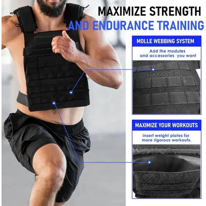MOLLE System Tactical Vest Adjustable Buckle Waistcoat for Airsoft CS Wargame Hunting Camping Outdoor Training Cosplay Game Vest
