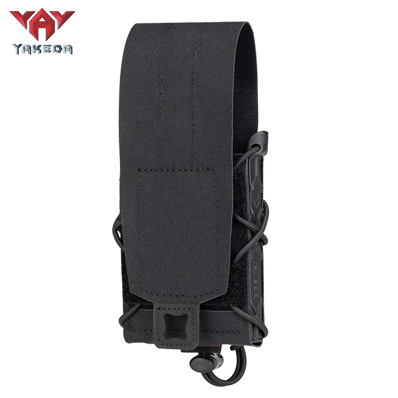 Yakeda Nylon Tactical Single Quick Elastic Mag Pouch Molle Magazine Holder Tactical Plate Carrier Quick-draw Shooting Mag Pouch