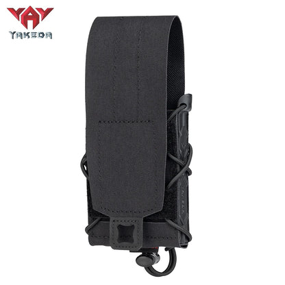 Yakeda Nylon Tactical Single Quick Elastic Mag Pouch Molle Magazine Holder Tactical Plate Carrier Quick-draw Shooting Mag Pouch