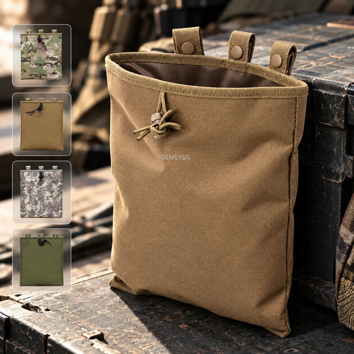 Tactical Molle Dump Magazine Pouch Mag Drop Pouches Hunting CS Gun Ammo EDC Bag Recycling Storage Bag