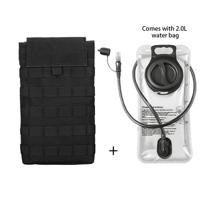 MOLLE Expansion System Accessories Water Bag Pack+2.0L Soft Water Bag Set Large Diameter Rotary Cap Bite Drinking Pipe