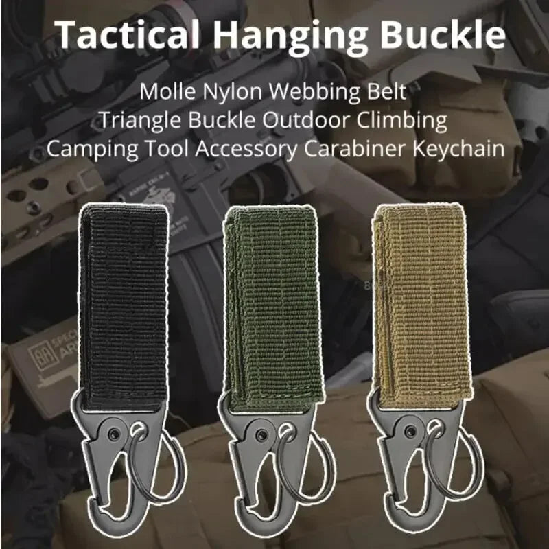 1/2/3pcs Outdoor Camping Carabiner Molle Tactical Backpack Key Hook Webbing Buckle System Belt Buckle Hanging Climbing Accessory