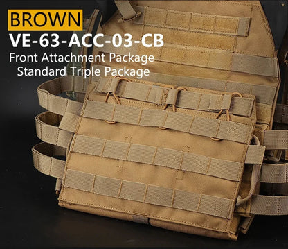 Outdoor Vest Front Accessory Package Standard Triple Pack Outdoor Equipment MOLLE Expansion Pack Carefully Selected Material