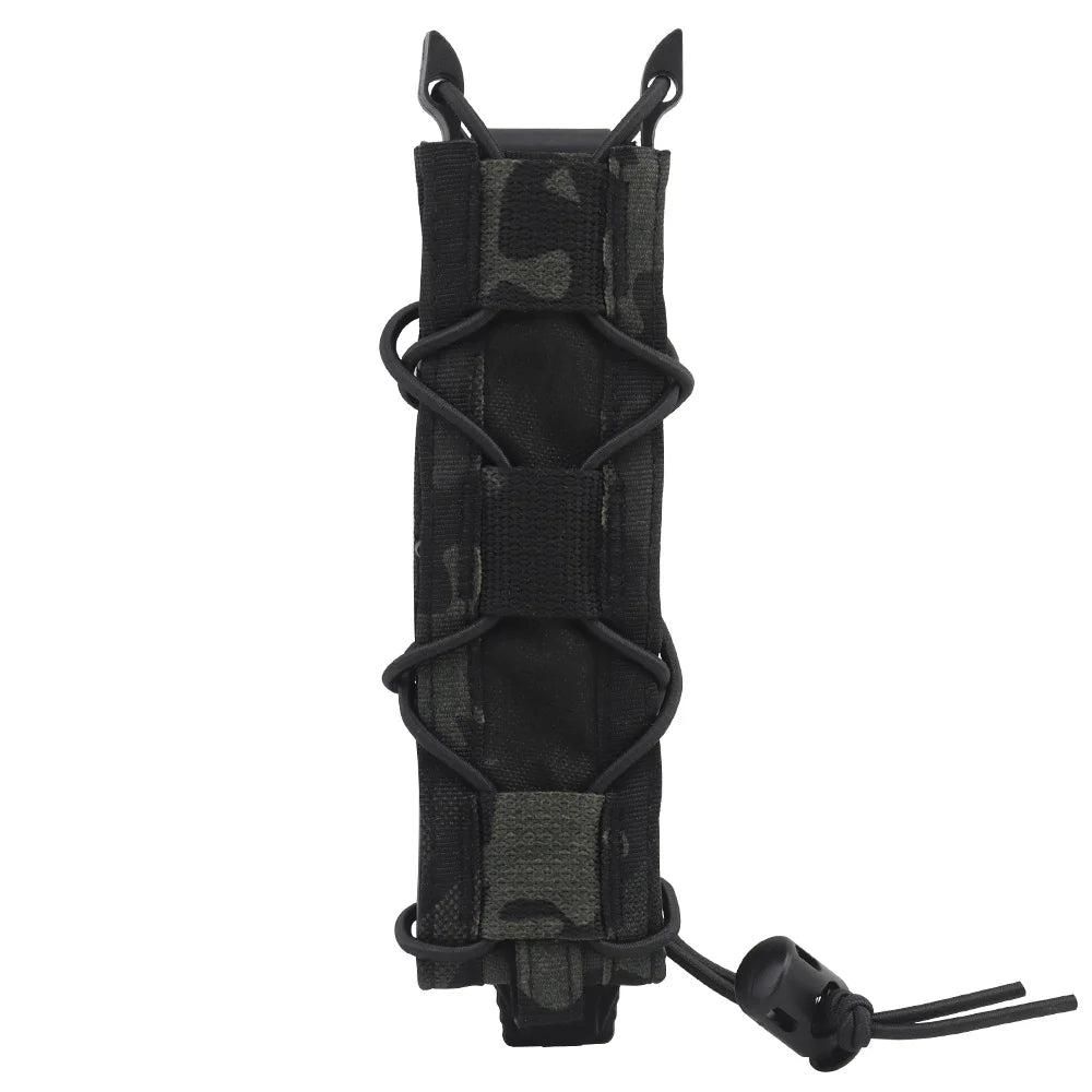 Tactical 9mm Extended Pistol Magazine Pouch Submachine Gun Long Single Mag MOLLE Malice Clip  MP5 MP7 UMP45 Airsoft Accessories