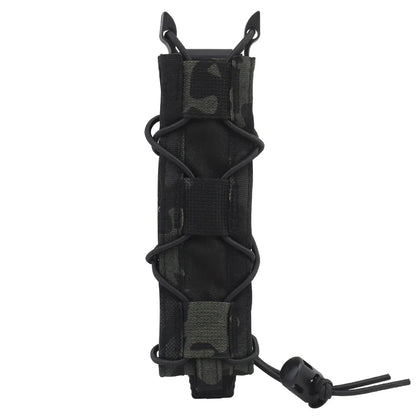 Tactical 9mm Extended Pistol Magazine Pouch Submachine Gun Long Single Mag MOLLE Malice Clip  MP5 MP7 UMP45 Airsoft Accessories