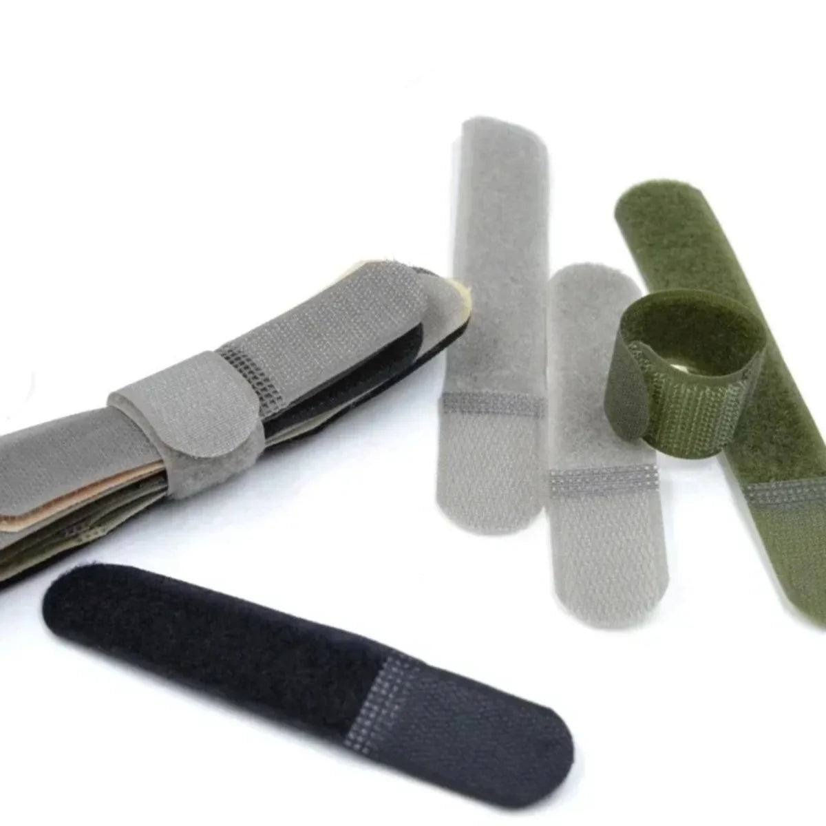 Tactical Nylon Straps Cable Ties Strap 5PCS Webbing Organizer Fix Hook Loop Grip Wrapping Cord Reusable Backpack Velcro Zip Ties