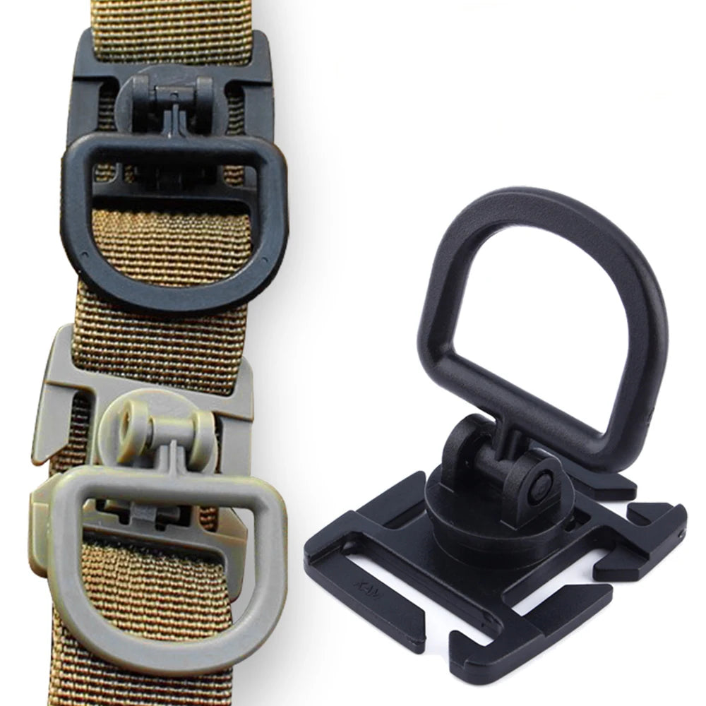 4pcs/set 360 Rotation D-Ring Clips Tactical Bag Accessories for MOLLE Webbing Attachment Backpacks D-Ring Grimloc Locking D-Ring