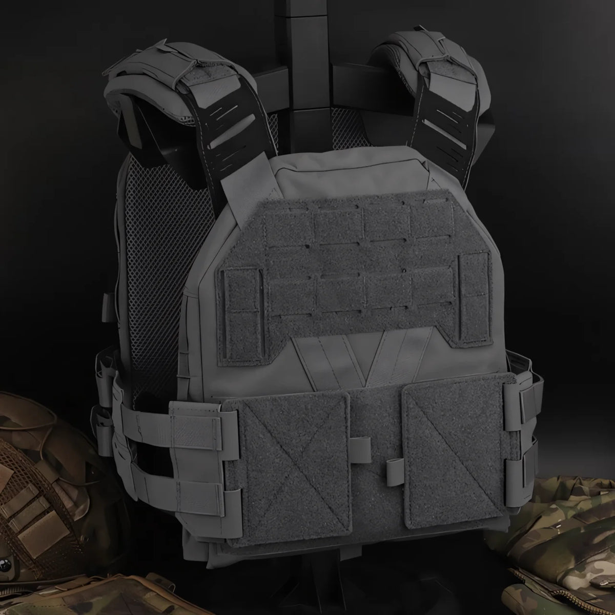 Wosport KZ Tactical Plate Carrier Vest Quick Release Cummerbund G Buckle Adjustable Shoulder Straps for Tactical Airsoft Games