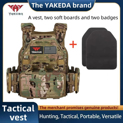 YAKEDA Tactical Vest 6094 Fast detachable light laser cut outdoor hunting black gear carry vest of high quality 1000d  nylon