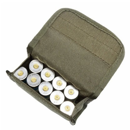 10 Grids Ammo Pouch Tactical Waist Bag 10 Rounds Shot Bags Outdoor Shooting Multi-functional Mini EDC Mag Molle Nylon Pouch