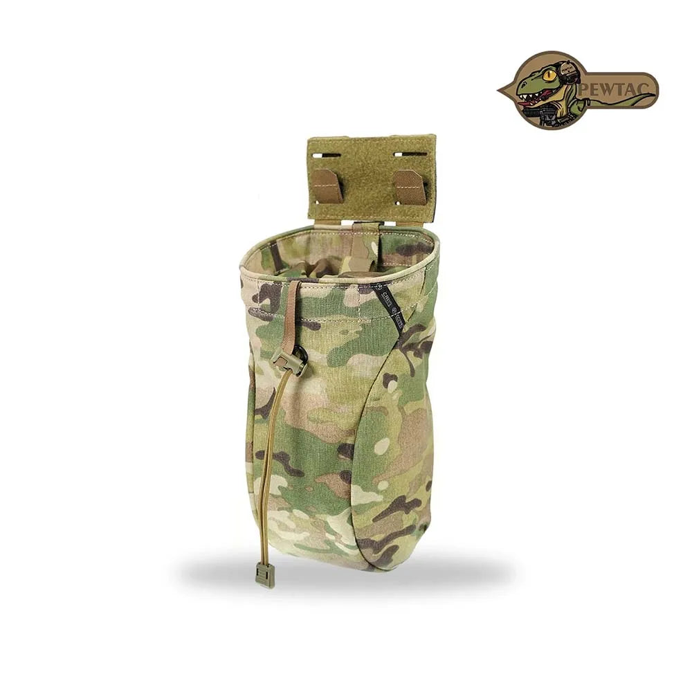 PEW TACTICAL CP Style Folding Dump Pouch MOLLE Drawstring Multi‑Purpose Utility Storage Pouch for Tactical Vest Belt PH110