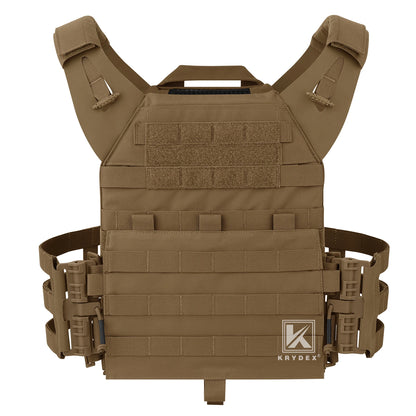 KRYDEX 500D Tactical JPC 2 Vest Plate Carrier With Detachable MOLLE Front Panel Airsoft Paintball Quick Release Vest