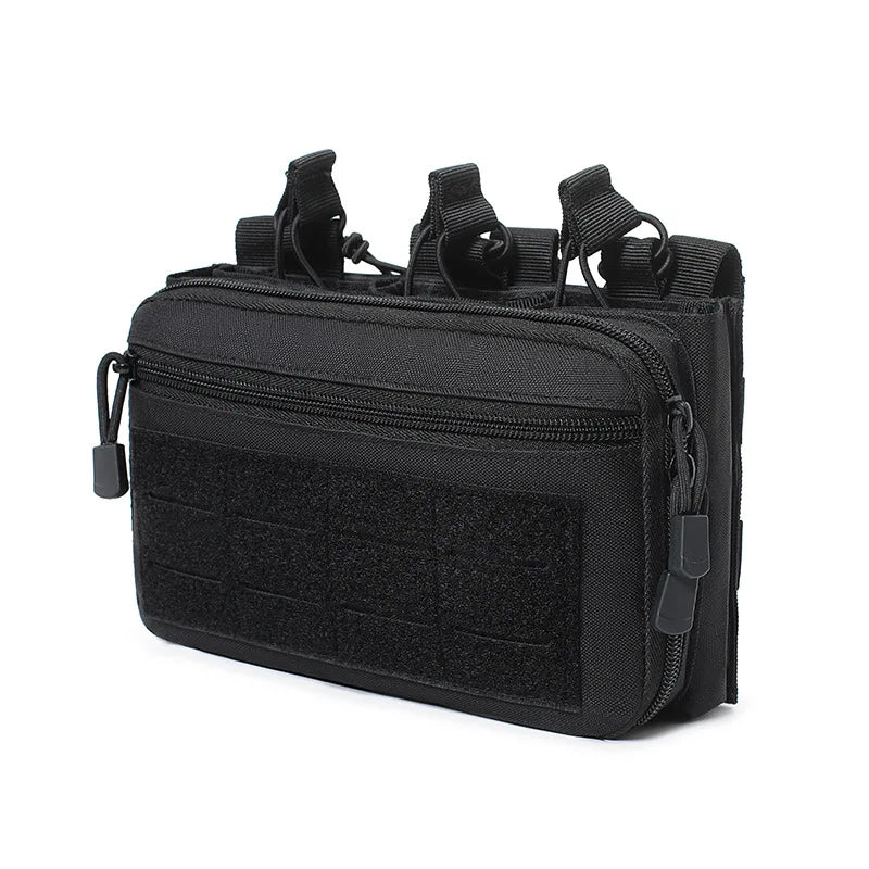 Quick-Draw Triple Mag Pouch, Rifle Ammo Cartridge Holder for 5.56mm/7.62mm, Molle Accessory Bag for Tactical Hunting & Airsoft