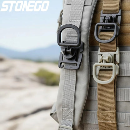 4Pcs 360 Rotating D-Ring Clip MOLLE Webbing Backpack D-Ring Grimloc Lock Tactical Bag Accessories