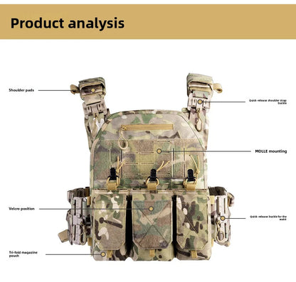 2026 Military Tactical Vest Body Armor Combat Army Gear Hunting Plate Carrier Airsoft Accessories Wargame Pouch Vest