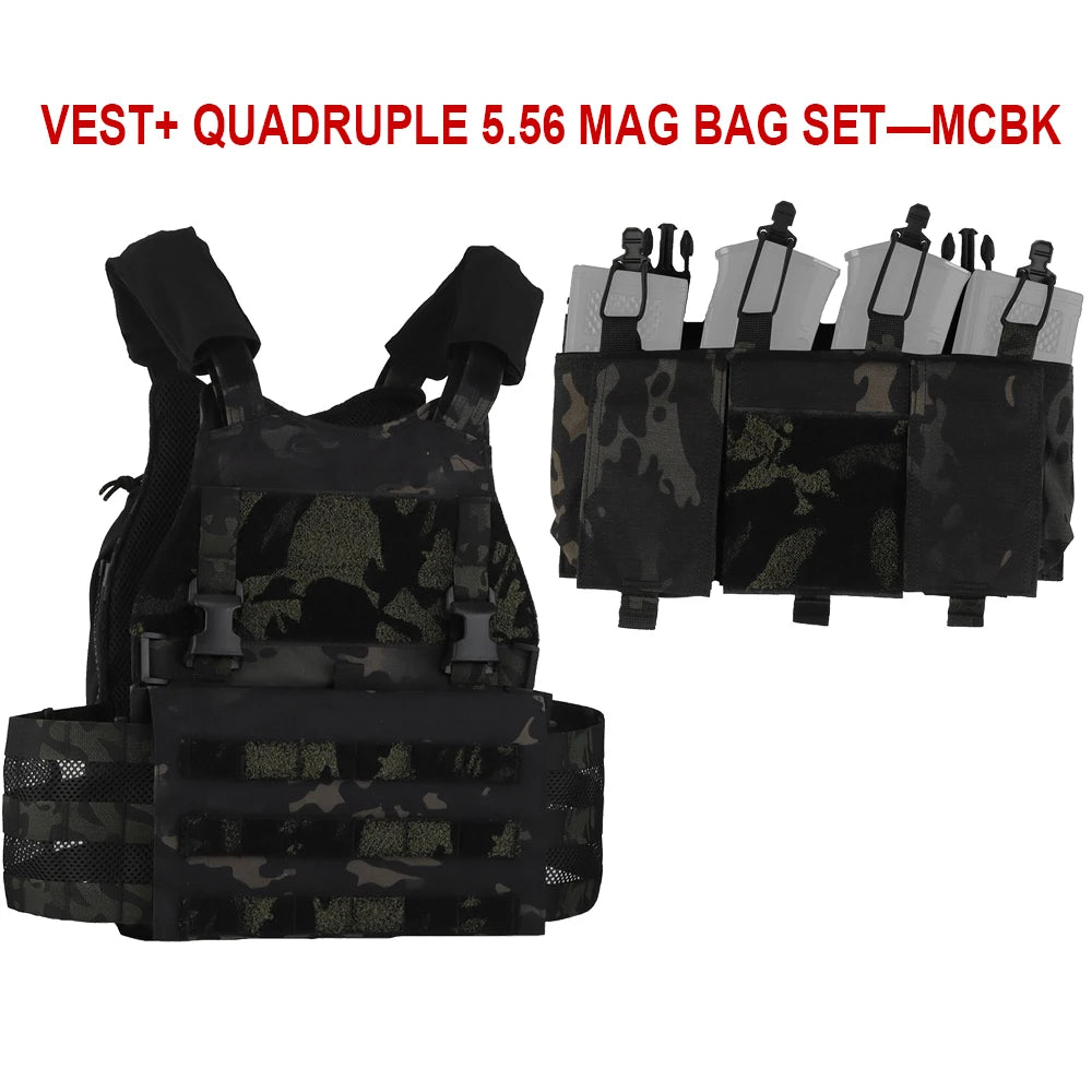 Tactical Hunting Vest Velocity Systems Plate Carrier With Zip-on Hydration Back Panel  Bag MOLLE Scarab Airsoft Militar Gear