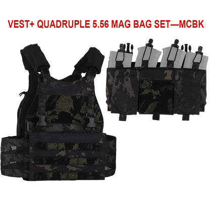 Tactical Hunting Vest Velocity Systems Plate Carrier With Zip-on Hydration Back Panel  Bag MOLLE Scarab Airsoft Militar Gear