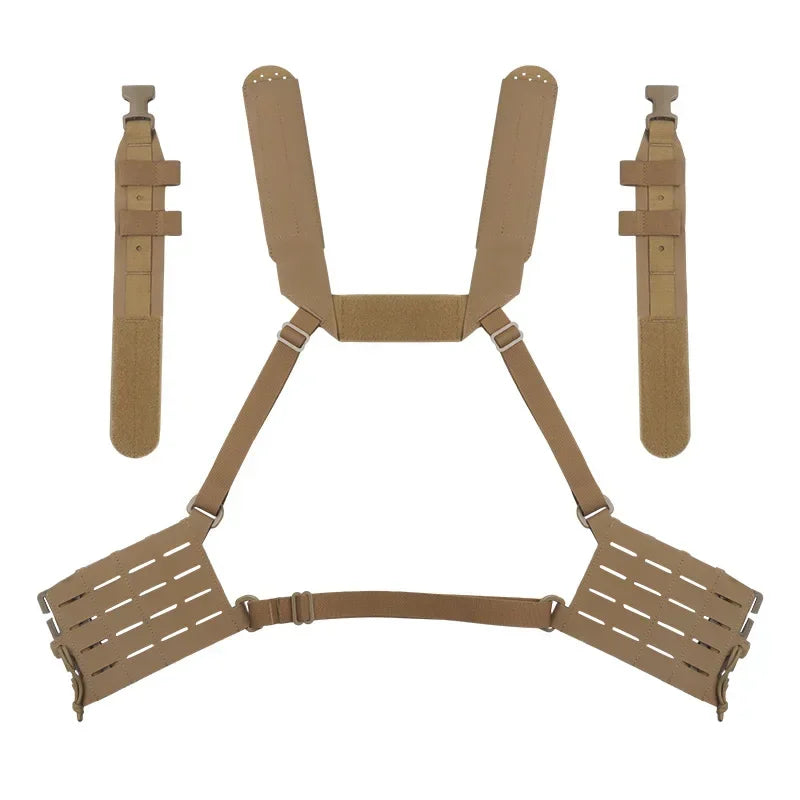 Tactical ARC Chest Rig Kit MOLLE System Placard V3 Front Flap Mag Pouch Installed On Vest with Quick Release Clasp Mount