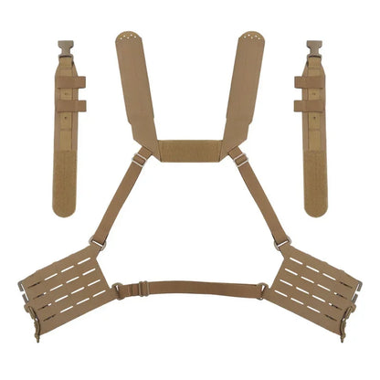 Tactical ARC Chest Rig Kit MOLLE System Placard V3 Front Flap Mag Pouch Installed On Vest with Quick Release Clasp Mount