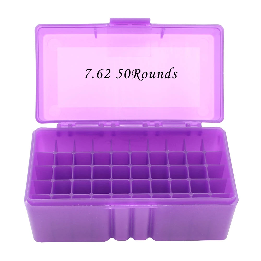 Tactical 50 Round Rifle Ammo Box Flip-Top Carrying Ammo Box for 243 .308 Win 7.62x39mm Ammo Carrying Box Hunting Accessories