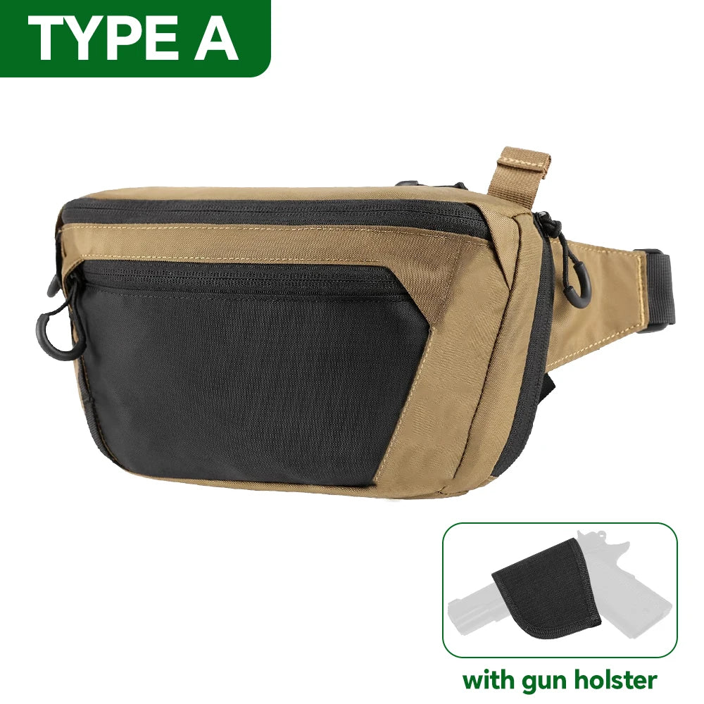 Tactical Waist Bag Concealed Carry Gun Bag Quick Access Handgun Bag Adjustable Waist Belt Fanny Pack with Gun Holster Outdoor